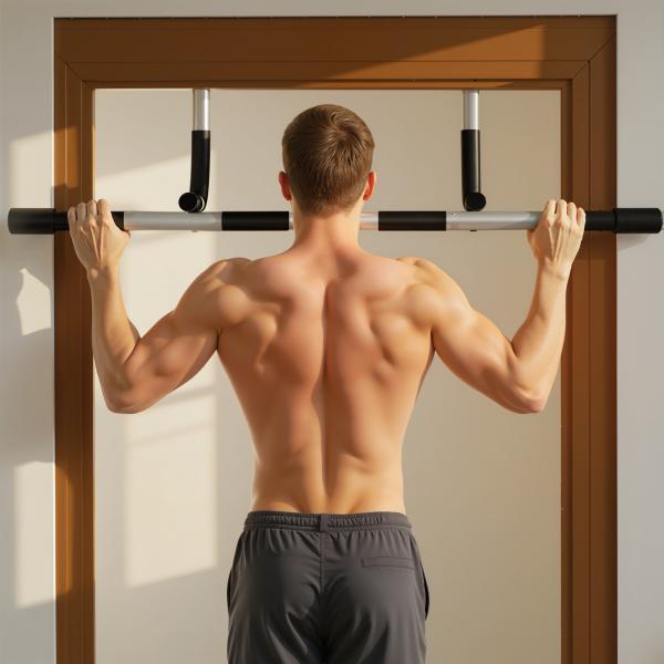 Barra de Elevação para Porta Barra de Pull Up para Exercícios de Treino em Casa Carga Máxima 110 kg 92x40x17 cm Preto