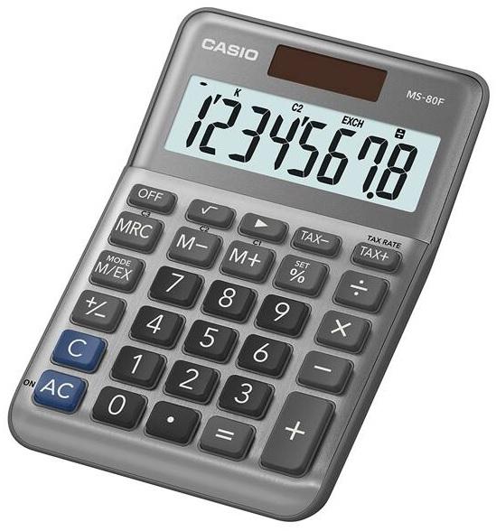 Calculadora MS - 80F Secretária (Cinza) - CASIO
