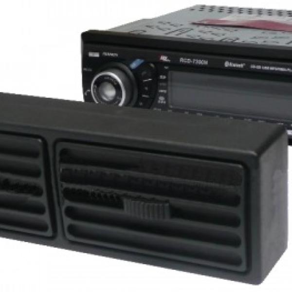 Moldura / Tampa de Simulação de Grelha Ventilação Anti - Roubo p/ Auto - Rádios 1 DIN