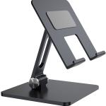 Suporte de Mesa Ajustável Tamanho XXL (2 pivôs) p/ Telemóveis e Tablet (Cinza) - AISENS
