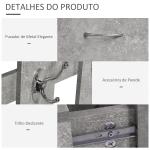 Móvel Cabide de Entrada de 3 Peças Armário de Entrada com Cabide Espelho Sapateira e Gaveta 90x10x102 cm Cinza