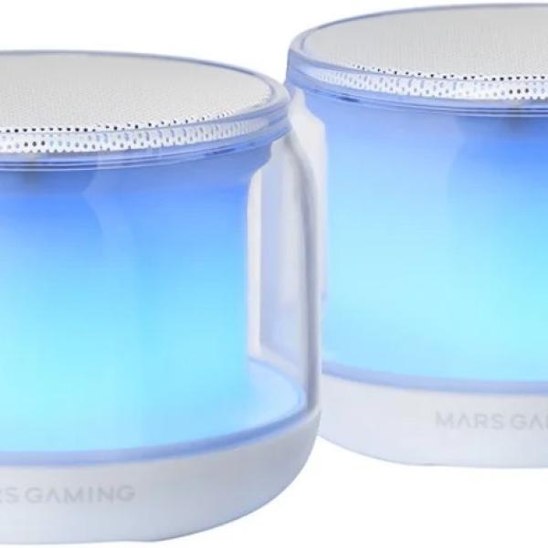 Coluna Bluetooth Portátil MS - AURA 15W (Branco) - MARS - GAMING