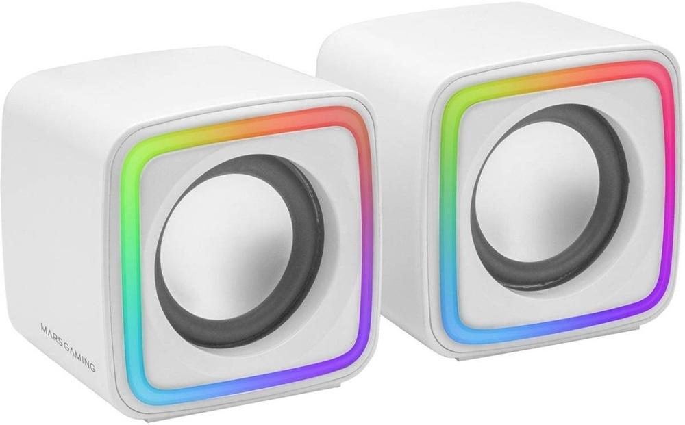 Colunas 2.0 MSCUBEW 8W RMS (Branco) - MARS - GAMING