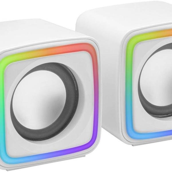 Colunas 2.0 MSCUBEW 8W RMS (Branco) - MARS - GAMING