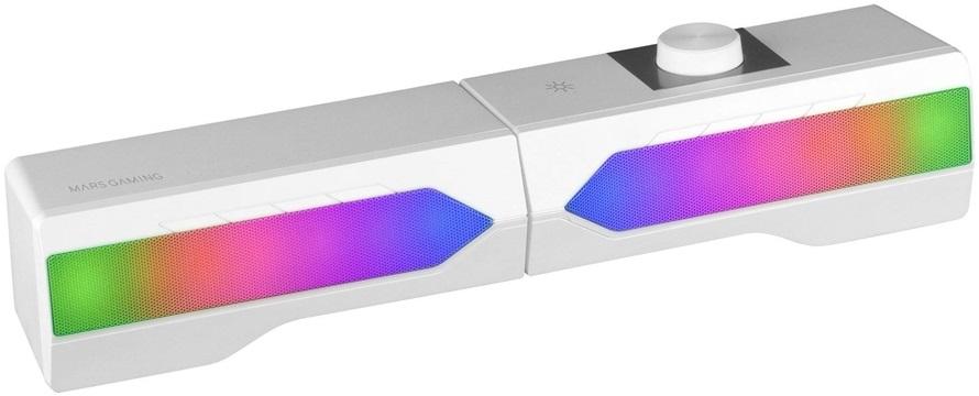Colunas MSDUO RGB 15W RMS Bluetooth/Jack 3.5mm (Branco) - MARS - GAMING