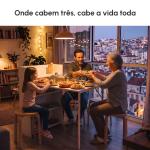 Mesa Dobrável de Jantar Mesa de Cozinha com Folha Abatível 4 Compartimentos Até 3 Pessoas 78,5x91x93 cm Branco
