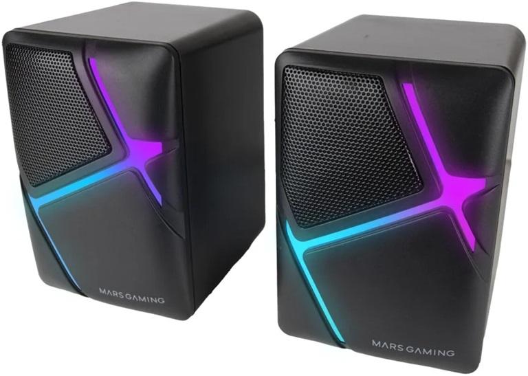 Colunas MS - H Gaming Stereo 2.0 RGB 3D Surround 10W (Preto) - MARS - GAMING