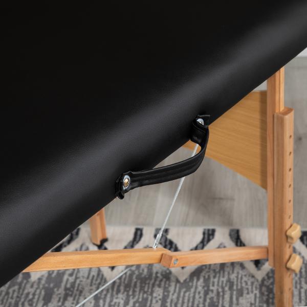 Marquesa de Massagem Dobrável Marquesa com Altura Ajustável 67 - 92cm Desenho Ergonómico Fácil de Transportar 210x81x67 - 92 cm Preto