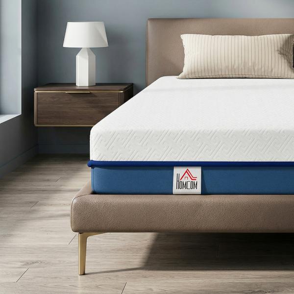 Colchão 190x135 cm Espessura 20 cm Colchão Viscoelástico com Chá Verde Firmeza Média Cama Refrescante com Espuma de Gel