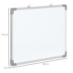 Quadro Magnético com Estrutura de Liga de Alumínio 60x45cm Quadro Magnético com Apagador 4 Marcadores e 10 Ímás Branco