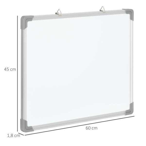 Quadro Magnético com Estrutura de Liga de Alumínio 60x45cm Quadro Magnético com Apagador 4 Marcadores e 10 Ímás Branco