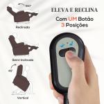 Poltrona Relax Levanta Pessoas com Controle Remoto Reclinação Elétrica de 160° Apoio para os Pés 76x90x105 cm Castanho Escuro