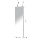 Espelho com Móvel de Bijuterias de Parede ou Porta Espelho de Parede com LED 5 Prateleiras 2 Gavetas pequenas e Fechadura 37x120x10cm Cinza Claro