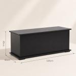 Baú de Armazenamento de Madeira Banco de Armazenamento para Dormitório Sala de Estar Carga Máxima 60kg 100x40x40 cm Preto