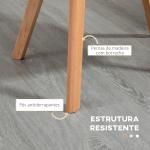 Cadeiras Sala de Jantar Estofada em Linho Sintético com Assento e Encosto Acolchoados Estilo Moderno 58x60x82 cm Azul Claro