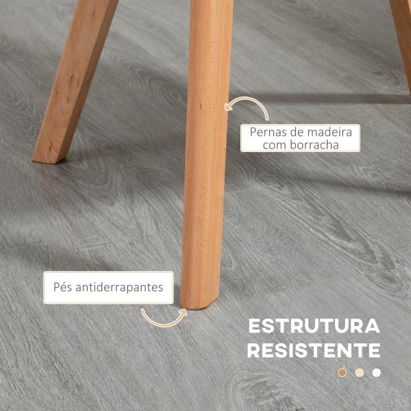 Cadeiras Sala de Jantar Estofada em Linho Sintético com Assento e Encosto Acolchoados Estilo Moderno 58x60x82 cm Azul Claro
