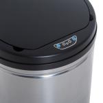 Balde de Lixo Inteligente de Aço Inoxidável 30L com Sensor Infravermelho de Abertura Automática Ø30,5x51,5cm Prata e Preto