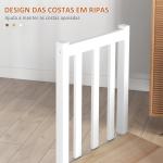 Conjunto de 2 Cadeiras de Sala de Jantar com Encosto de Ripas Estrutura de Madeira de Pinho 38,5x47,5x99 cm Branco