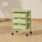 Carrinho Auxiliar com Rodas Carrinho de Cozinha de 3 Níveis com 3 Cestos e Estrutura de Aço 40,8x33,5x60,5 cm Verde