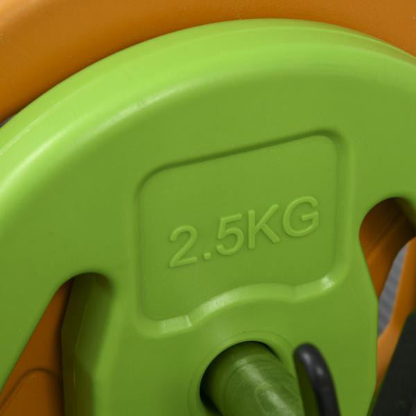 Conjunto de Barra de Pesos Conjunto de Musculação com 6 Discos 1,5kg 2,5kg 5 kg Intercambiáveis 130x28x28 cm Multicor