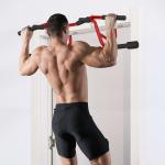 Barra de Elevação Multifuncional Barra de Elevação de Parede Carga 150 kg para Exercícios e Treino Vermelho e Preto