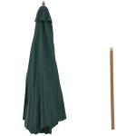 Chapéu de Sol Ø300x250cm Chapéu de Sol com Mastro de Madeira com 8 Hastes Sistema de Polia com Fixação Verde