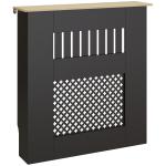 Cobertura para Radiadores Proteção Radiador de MDF 78x19x81 cm Desenho Moderno de Ripas Preto