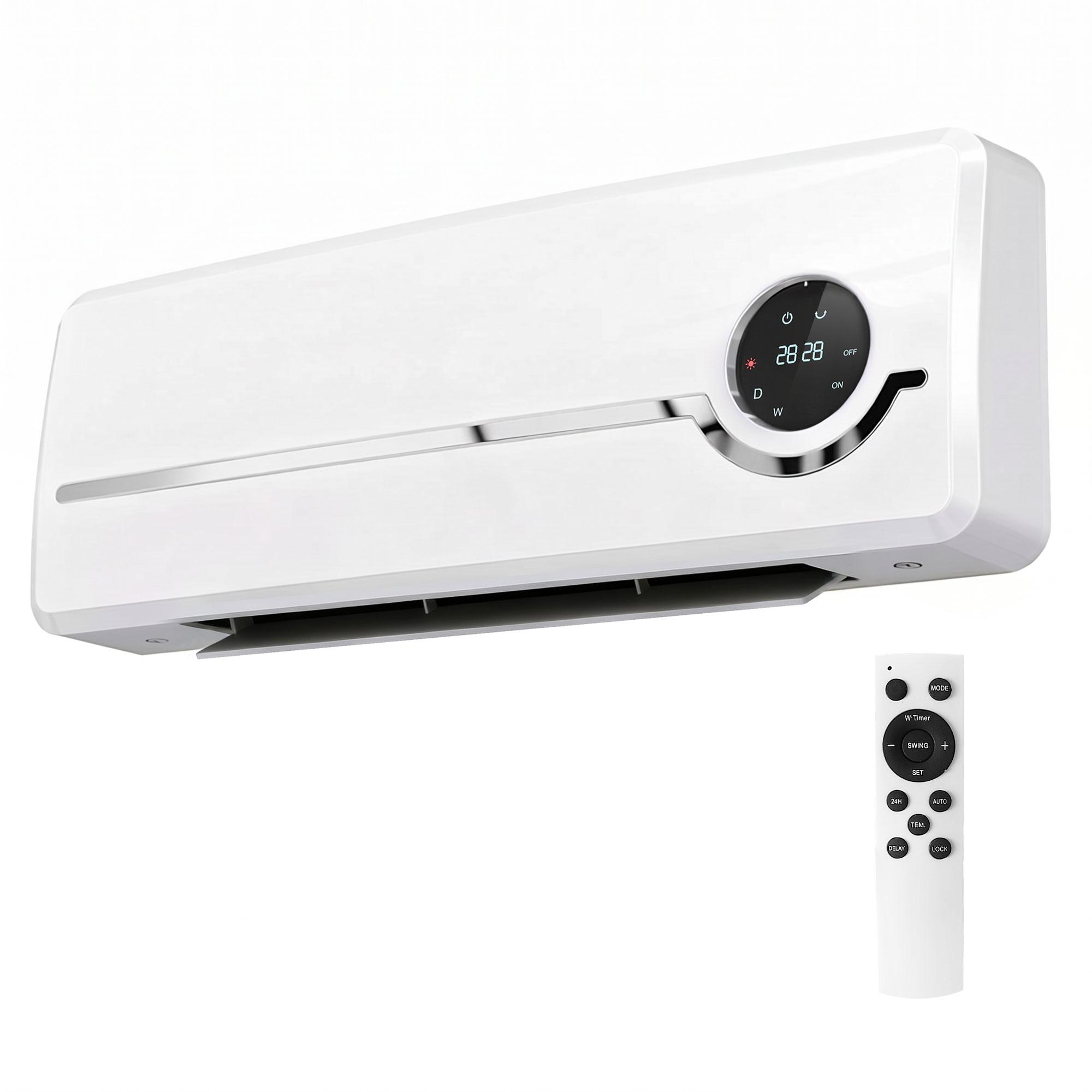 Aquecedor Elétrico de Baixo Consumo de Parede 2000W com 3 Modos Ecrã LED Termostato Temporizador e Oscilação Branco