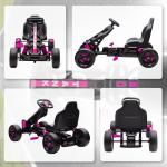 Kart a Pedais para Crianças com Embraiagem Automática Travão e Rodas Antiderrapantes em EVA 100x59x60,5 cm Rosa