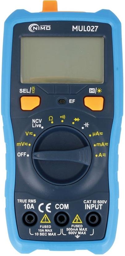 Multímetro Digital de Alcance Automático True RMS CAT.III 600V - NIMO