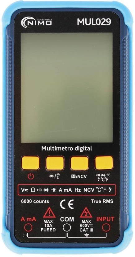Multímetro Digital de Bolso True RMS CAT. III 600 V c/ Função Lanterna - NIMO