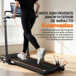 Passadeira Dobrável Elétrica 2.5HP com Secretária Destacável e Guiador Ajustável em Altura 1 - 12 km/h Ecrã LED 125x70x102 - 111 cm Preto