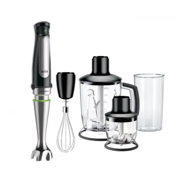 Varinha Mágica + Acessórios 1,25L 1000W MultiQuick 7 MQ 7045X (Preto/Inox) - BRAUN