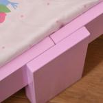 Cama Infantil Meninas c/ Barreira de Proteção 143x73 cm Carga Máx. 50kg para Crianças acima de 3 Anos Rosa