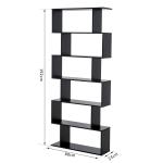 Estante Alto Livraría de 6 Estantes para Sala de Jantar Desenho Moderno 80x23x192cm Preto