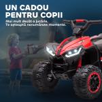 Quadriciclo Elétrico para Crianças de 3 - 5 Anos Veículo Eléctrico a Bateria 12V com 2 Motores 83x53x55,5cm Vermelho