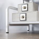 Suporte para Impressora de 3 Níveis com Estrutura em Aço e Estante de Arrumação para Escritório e Casa 55x40x77 cm Branco