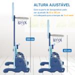Tabela de Basquetebol 4 em 1 com Altura Ajustável para Crianças acima de 3 Anos Centro de Atividades 58x56x154cm Azul