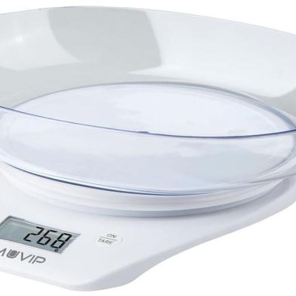 Balança de Cozinha Digital c/ Tigela de Graduação 0,1g (Branco) - MUVIP