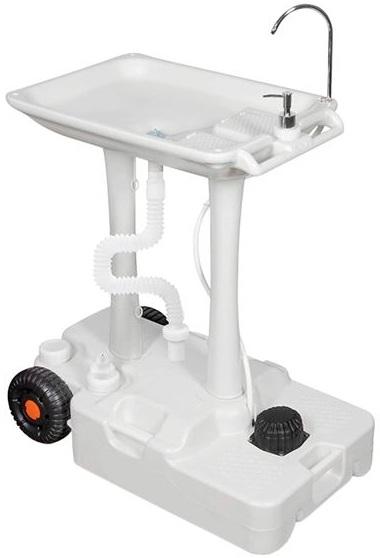 Lavatório Portátil c/ Depósito 30L + Depósito de Sabão 5L (Branco) - MUVIP