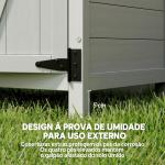 Armário de Jardim de Madeira 75x40x90 cm Armário para Armazenamento de Ferramentas com 4 Prateleiras 2 Portas Cinzento