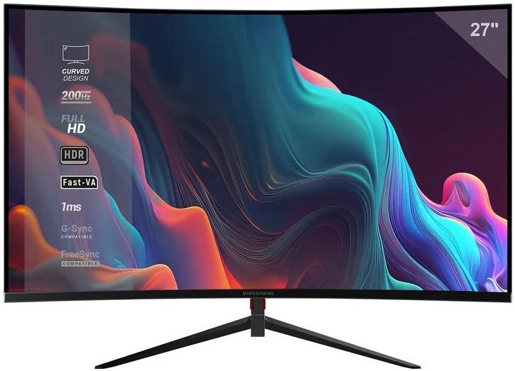 Monitor Curvo 27 MV - 27C Full HD (Preto) - MARS GAMING