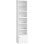 Estante de 7 Níveis Estante para Livros com Prateleiras Ajustáveis e Armário Estante Moderna 40x30x180 cm Branco