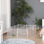 Recinto para Pequenos Animais Modular de Metal com 12 Painéis e 24 Conectores para Coelhos Porquinhos da Índia 105x105x45 cm Branco