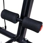 Banco de Musculação com Encosto Ajustável em 7 Posições Extensão de Pernas Apoio para Bíceps e Banda de Resistência para Treino Completo em Casa 54x160x106cm Preto e Vermelho
