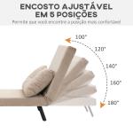 Poltrona Convertível em Cama Poltrona 3 em 1 Convertível em Cama com Encosto Ajustável em 5 Níveis 63x73x81 cm Bege
