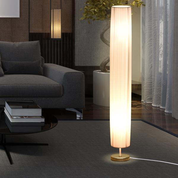 Candeeiro de Pé Moderno com Interruptor de Pé e Base de Aço Inoxidável Ø15x120 cm Branco