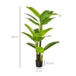 Bananeira Artificial 150 cm Planta Artificial com Vaso e 18 Folhas Planta Artificial para Decoração Verde