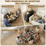 Mesa de Cozinha Dobrável com 2 Prateleiras de Armazenamento e Laterais Dobráveis 75x140x74 cm Preto