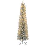 Árvore de Natal 210 cm Árvore de Natal Artificial Nevada com 180 Luzes LED 405 Ramos Verde e Branco